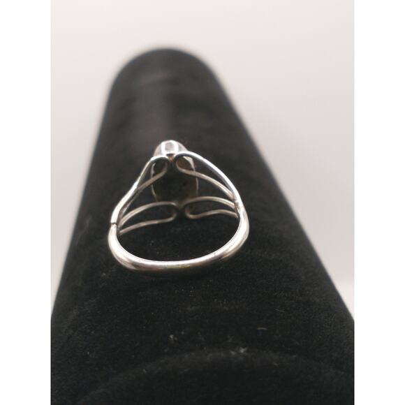 Vintage Sterling .925 Silver Mother-of-Pearl Ring 7 Delicate Feminine Retro - Picture 5 of 9